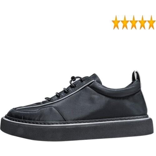 Men Casual Flat Autumn Breathable Slip-On Canvas Shoes Street Preppy Style Outdoor Black Sneakers Mocassin Homme 38-43