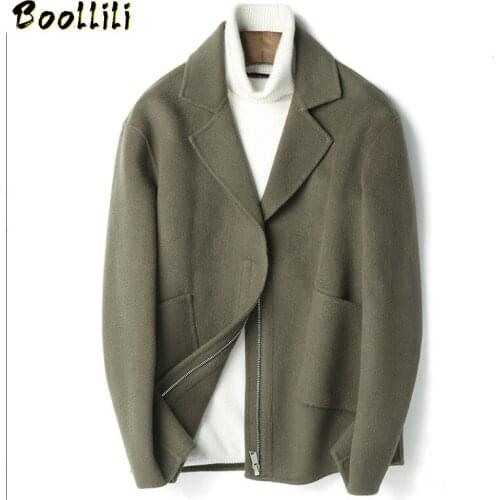 Boollili 100%Wool Coat Short Spring Autumn Double-sided Jacket Men Coat and Jacket Man Overcoat Abrigo Hombre