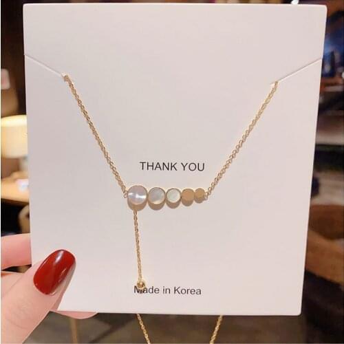 925 sterling silver mother-of-pearl pendant necklace trendy design sense clavicle chain temperament personality fashion necklace