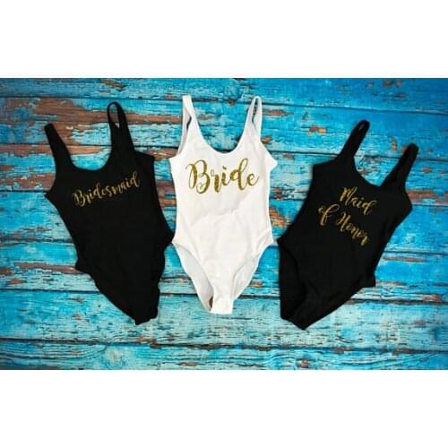 Personalize glitter Bride bikinis Bathing Suits Honeymoon Maid of Honor Bachelorette Swimwear Swimsuit Bridesmaid Wedding Gift