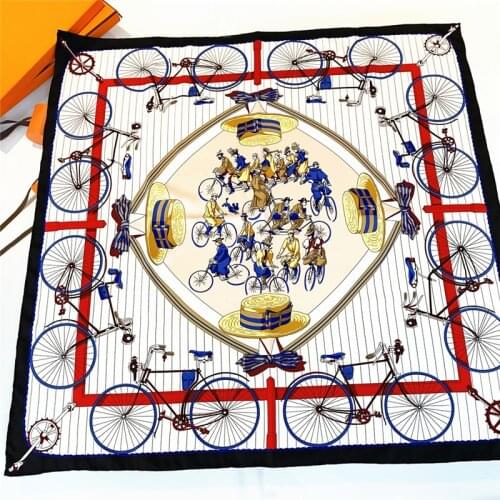 Fashion Kerchief Silk Satin Neck Scarf For Women Print Hijab Scarfs Female Square Shawls and Wraps Scarves For Lady Beach Towel