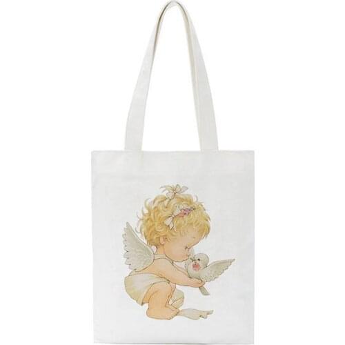 Gifts For Friends Lovely Angel Academic Style Student Big Schoolbag Large Capacity Gothic Harajuku Vintage Shoulder Canvas Bags