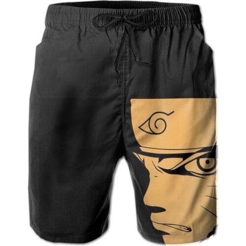Causal Breathable Quick Dry Funny Joke Anime,kakashi running Hokage04 Male Shorts