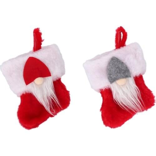 Xmas Gift Holders Santa Socks Christmas Tree Decorative Forest Garden Ornaments Gift Bags Christmas Stockings