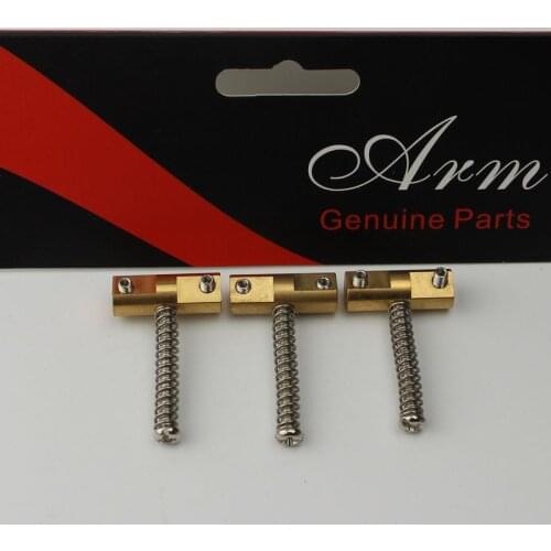 Electric Guitar Brass Guitar Bridge Compensated Saddles with Chrome Screws for Fd TLcaster Replacement Part(3pcs)