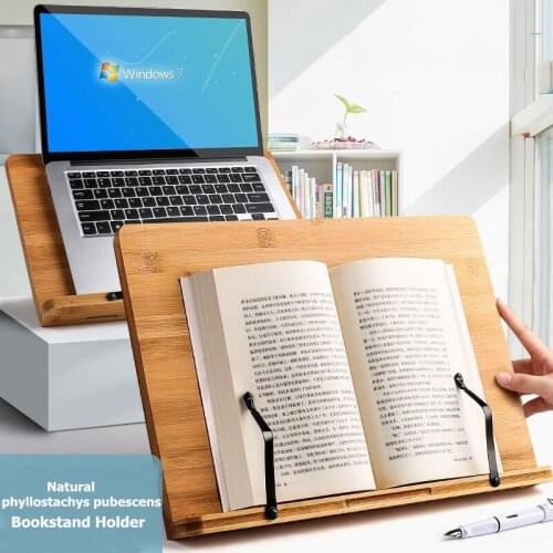 Foldable Wooden Book Holder Stand For Reading Adjustable Bookstand Laptop Holder School Office Stationery