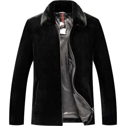 Warm Winter Short Fur Coats for Men 2020 New Fashion Mens Jacket Black Turn-down Collar veste homme Winter, Big Size M-4XL