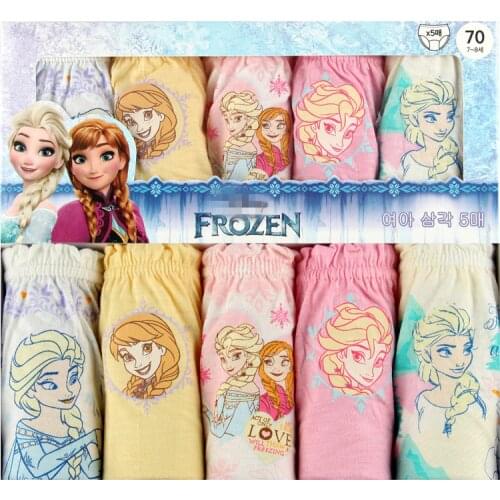 Girls Underwear Panties Underpants Disney Frozen Princess Girl Short Briefs Cute Cotton Panties Kids Underwear 5pcs/set Panties