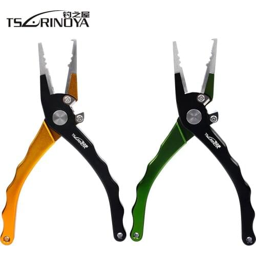 TSURINOYA 190mm 145g Multi-purpose Aluminium Fishing Pliers Fishing Lure Pliers Tungalloy Cutter Fishing Tools Alicate De Pesca