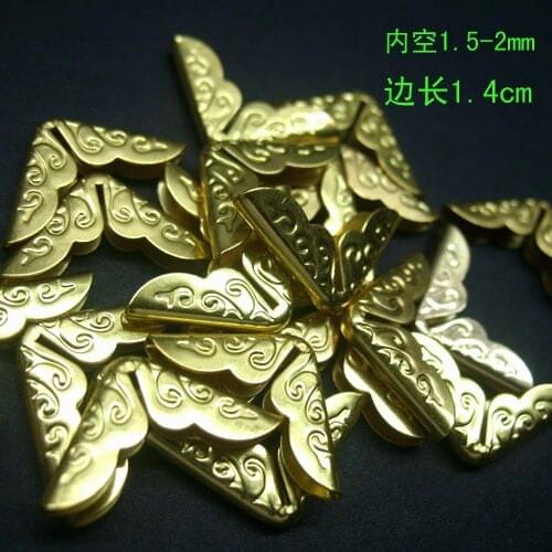 Hardcover Books Corners, 14mm Gold Plated Color, 100pcs/lot, DIY Book Angle Accessories