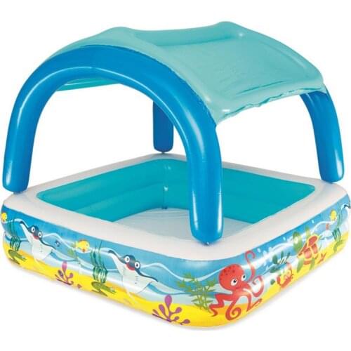 Thickening Inflatable Swimming Pool With Sun Shade Paddling Pool Outdoor Portable Children Basin Bathtub For Kids