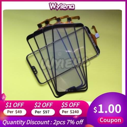 Wyieno Black Sensor For Huawei P20 lite Y9 Y5 2018 2019 Y6 ii Honor 8A 8S 7A Touch Screen Digitizer Glass Panel 10pcs/lot