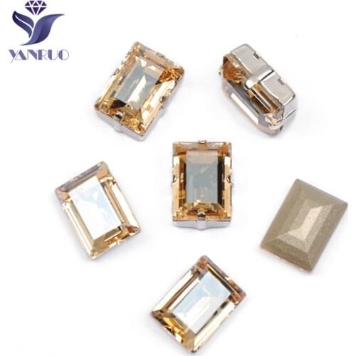 YANRUO 4527 Step Cut GSHA Top Crystal Golden Shadow Sewing Rhinestones Crystal Creations Dress Thermo Stickers On Clothes