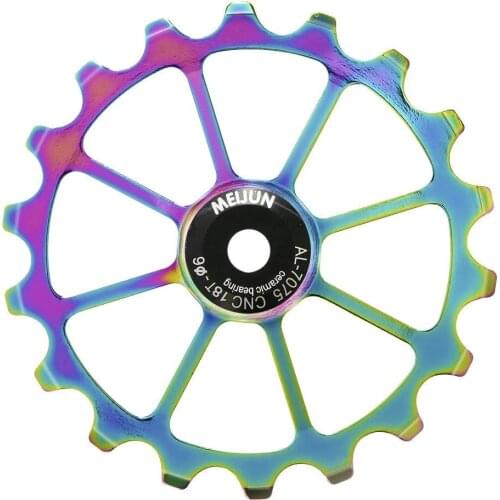 Bicycle rear guide wheel 18 tooth color variable speed aluminum alloy ceramic Palin bearing mountain bike tension wheel