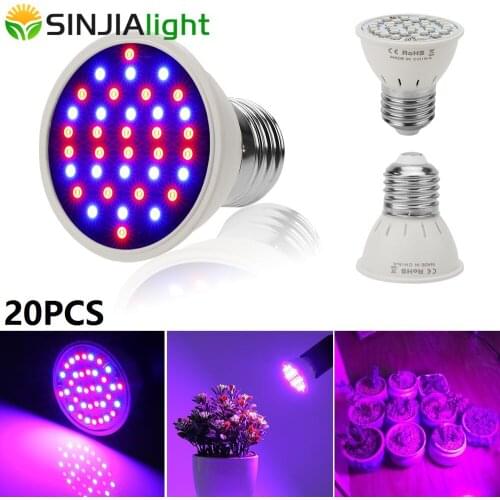 20pcs/lot 3W LED Grow Lights Fitolamp Indoor Plant Lamp 36 Led Bulb For Plants Flower Seeds Garden Grow Box Wholesale