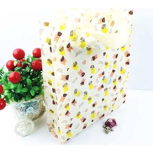 25x35x8cm 25 PCS Boutique Cartoon Beige Large Plastic Bag Clothes Bag Gift Bags Gift Bags Z404