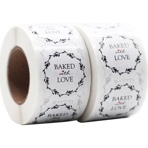 500pcs/roll round floral thank you stickers scrapbooking for package seal labels custom sticker decoration wedding sticker