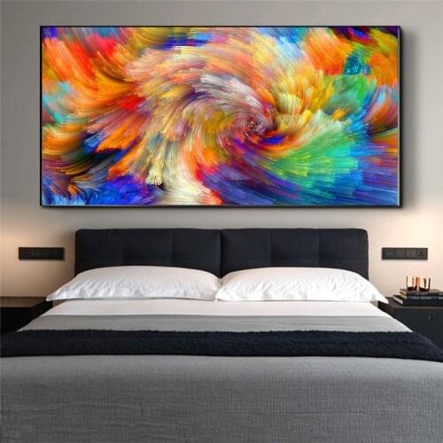 Abstract Color Splash Rainbow Art Posters and Prints Modern Canvas Painting on Wall Pictures Cuadros for Living Home Room Decor