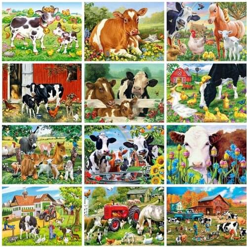 Diamond Embroidery Cow 5D Full Square/Round DIY Diamond Painting Cross Stitch Animals Picture of Rhinestones Home Decoration