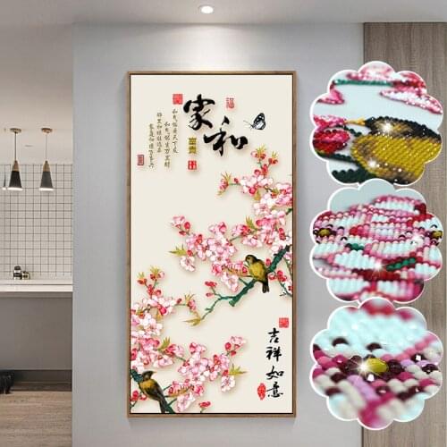 DIY special shape diamond painting with rhinestones partial drill cross stitch embroidery home decoration gift Plum bird Chinese