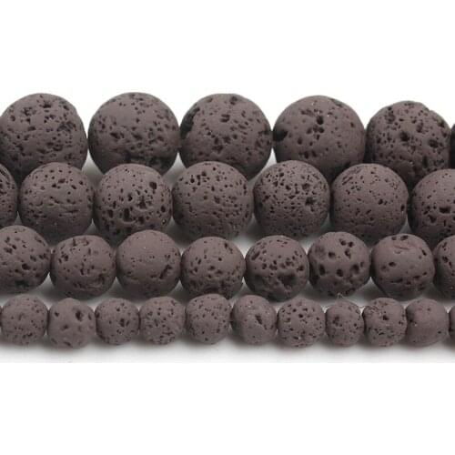 1strand/lot Natural Coffee Rock Lava Stone Beads 4/6/8/10mm Round Loose Spacer Bead for Accessories Jewellery Making Handmade15