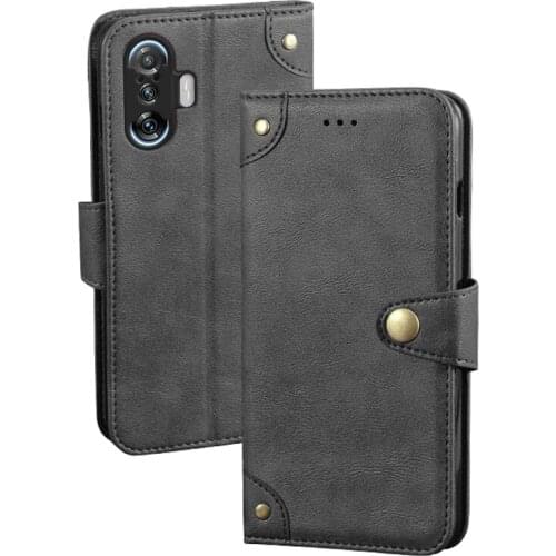 For Xiaomi Poco F3 GT Case Retro Magnetic Flip Wallet Leather Capa Case For PocoPhone F3 GT Cover Unique Metal Buckle Design
