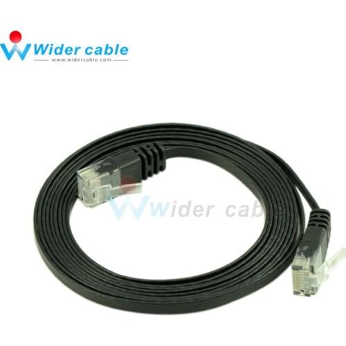 Black High Speed RJ45 Cat6 Cable Flat Ethernet Cable High Quality Computer LAN Cable Internet Network Cord 2m