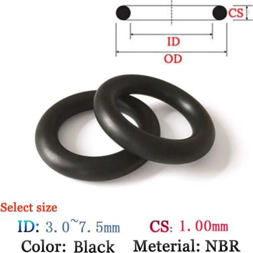 CS 1.0*3.0 Fluoro Rubber O-Ring 50pcs Washer Seals Plastic gasket Silicone ring film oil and water seal gasket NBR material Ring