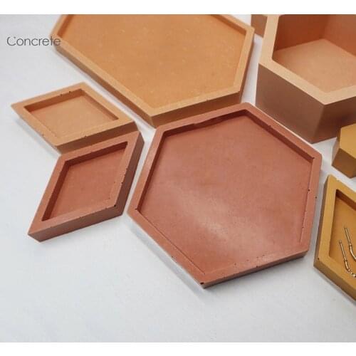 Decorative Silicone mold for Concrete Jewellery Dish Resin Mold tray mold for resin cement mold concrete Combination tray mold