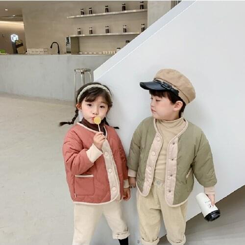 Childrens Clothing 2021 Baby Boy Coat Girl Clothes Single-breasted Outwear 2-sided Wear Winter Newborn Clothes Kids Tops Casual