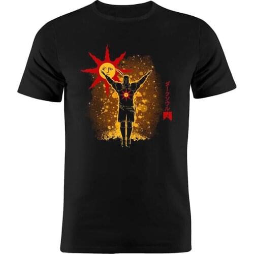 Mens T Shirt Black Dark Souls Praise The Sun Solaire of Astora Awesome Artwork Printed Tee