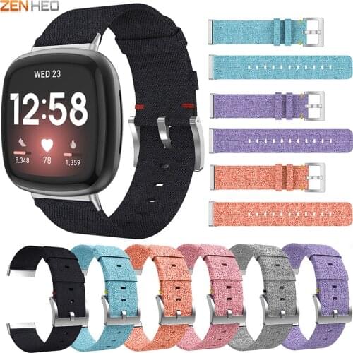 Canvas Watchband Strap For Fitbit Versa 3 Replacement Watch Band For Fitbit Sense/Versa 3 Wristband Belt