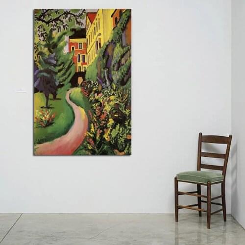 August Macke Art Garden With Blooming Borders Canvas Posters Prints Wall Art Painting Decorative Picture Modern Home Decoration