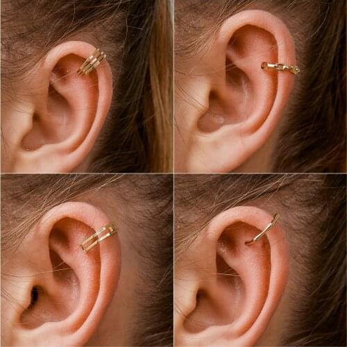 Ear Bone Clip New MenS And WomenS Ear Clip Simple And Fashionable C-Shaped Non-Pierced Earrings Jewelry Gift