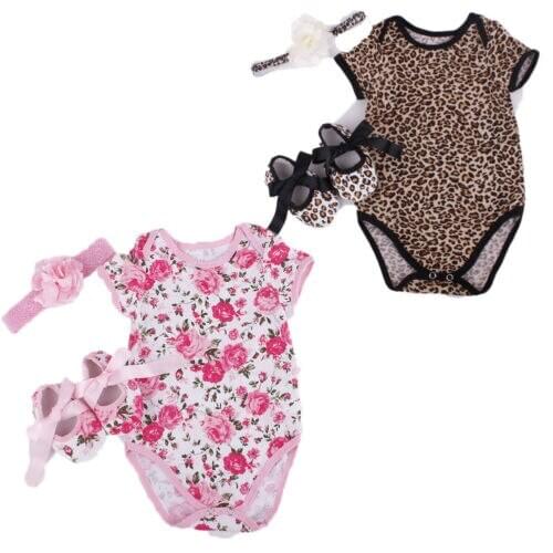 2020 Summer Newborn Baby Girl Romper Jumpsuit+Shoe+Hairband 3Pcs Outfits Set Swimsuit Clothes