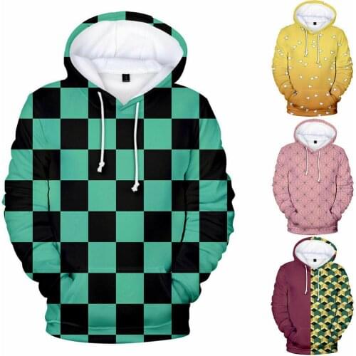 Cosplay Japanese Anime Demon Slayer Costume Kimetsu no Yaiba Kamado Tanjirou Kamado Nezuko Agatsuma Zenitsu Tomioka Giyuu HOODIE