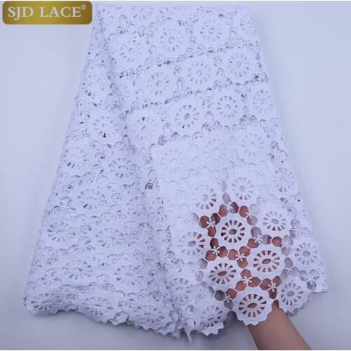SJD LACE Purple Fashion African Lace Fabric High Quality Embroiderey With Punch Guipure Cord Water Soluble Lace For WeddingA1832