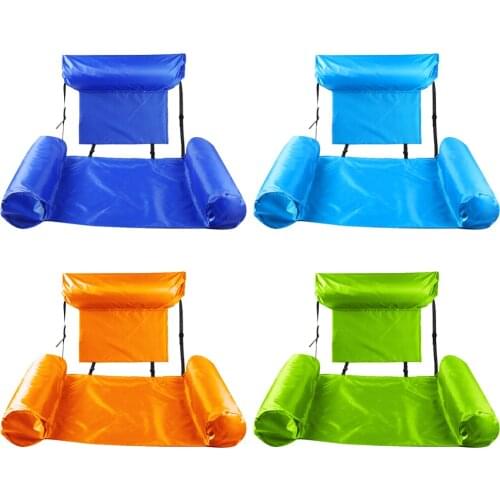 Inflatable Foldable Floating Row Backrest Air Mattresses Bed Beach Swimming Pool Water Sports Lounger float Chair Hammock Mat