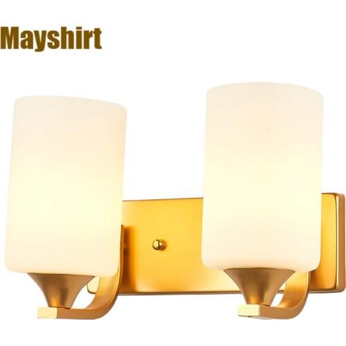 Nordic Wall Lamp Modern Glass Wall Sconces Bedroom Bedside Bathroom Led Mirror Light Fixtures Gold Wall Lights for Home Lighting