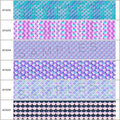 New Beautiful Fish Pattern Printed 5 Yards 25mm/38mm/50mm/75mm Grosgrain/Satin Ribbon for DIY Hair Bows Handmade Materials