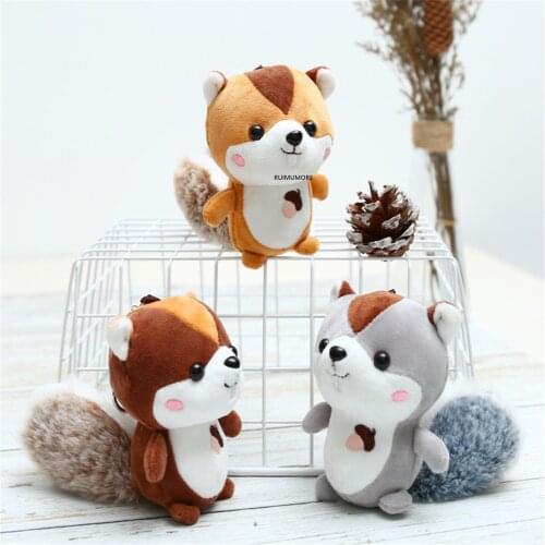 New Design Squirrel IN 3Colors , Stuffed Squirrel Plush TOY , Key Chain Plush Toys Wedding Bouquet Gift