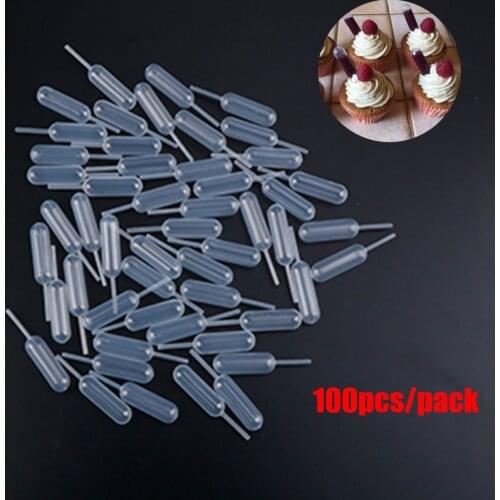 100pcs/50pcs 4ml Disposable Pipettes Plastic Squeeze Transfer Pipettes For Strawberry Cupcake Ice Cream Chocolate Lab Dropper