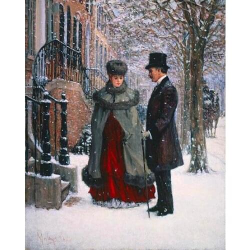 Couples winter romance Cross Stitch Kits Needlework Embroidery Crafts 14ct Unprinted DIY Arts Handmade Home Decor