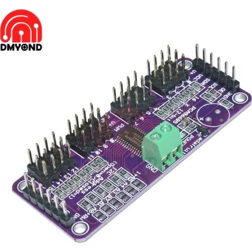 PCA9685 16 Channel 12 bit PWM Servo Driver I2C IIC Interface 1.6 KHz PWM Servo drive module for Raspberry pi shield Board
