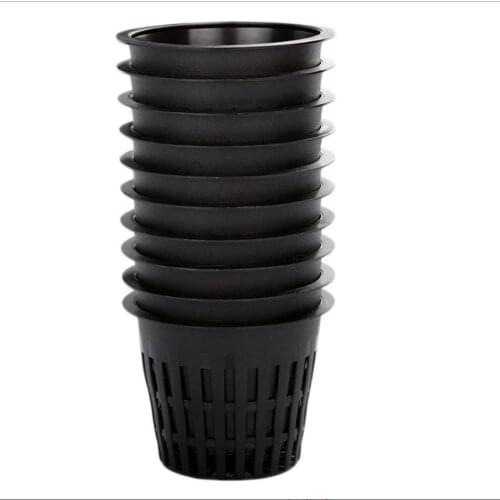 Planting Basket Heavy Duty Net Cups Garden PP 10pcs Hydroponic Translucent Black Household Plastic Reusable Root Holder