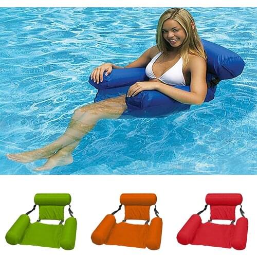 PVC Summer Inflatable Foldable Floating Row Swimming Pool Water Hammock Air Mattresses Bed Beach Water Sports Lounger Chair