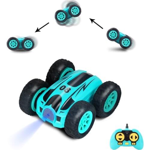 3.7 Inch RC Car 2.4G 4CH Double-sided Bounce Drift Stunt Car Rock Crawler Roll Car 360 Degree Flip Remote Control Cars Kids Toys