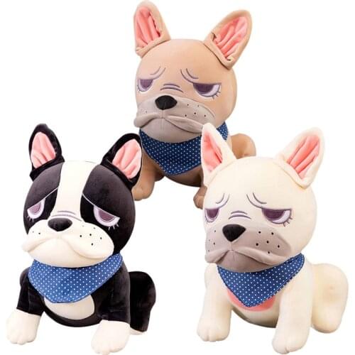 Realistic French Bulldog Plush Toy Bulldog Ragdoll Dog Toy Simulated Plush Dog Childrens Toy Pillow Activity Gift Toys for Kids