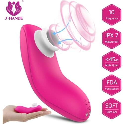 S-hande Clit Sucker Clitoris Stimulator Nipple Clitoris Massager Female Licking Tongue Sucking Vibrator Adult Sex Toys for Woman