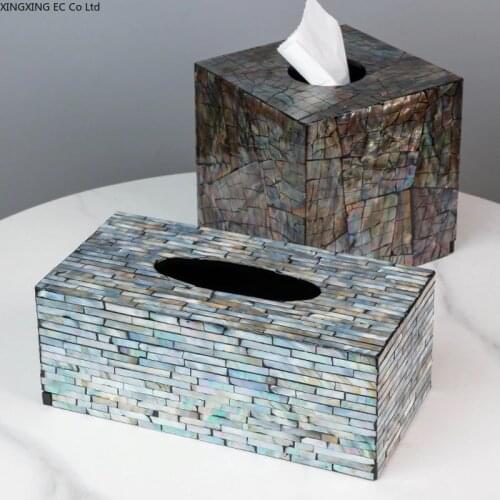 Light Luxury Shell Tissue Box Creative Household Paper Box Living Room Napkin Storage Living Room Decoration Accessories